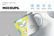 Round Coffee Mug Mockups, a Cups & Container Mockup by megostudi0 (Thumbnail 4 of 5)