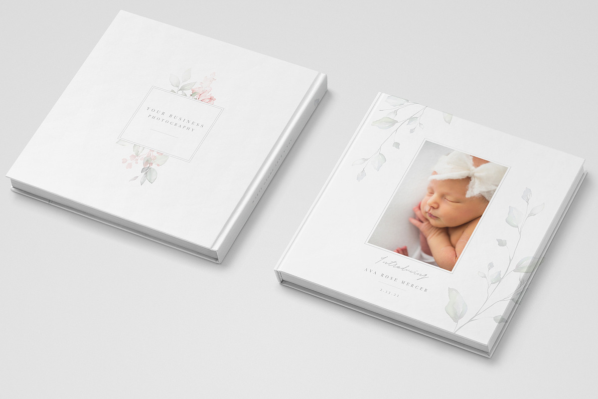 Floral Baby Photo Album Cover PSD, a Stationery Template by By Stephanie Design (Photo 1 of 4)