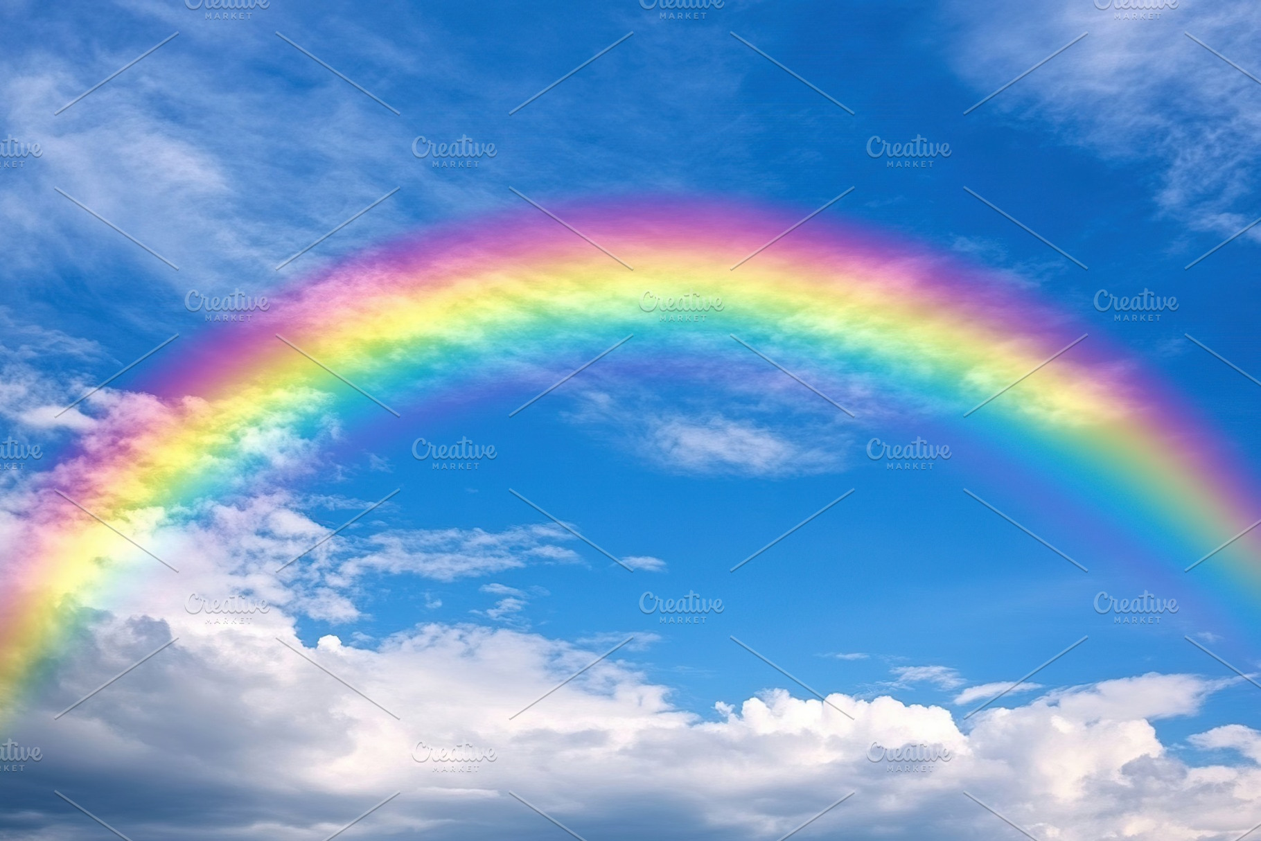 Beautiful rainbow in blue sky, a Nature Photo by AlyaAnd