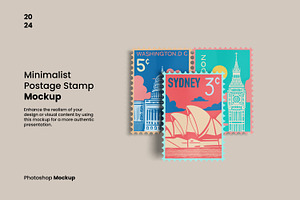 Minimalist Postage Stamp Mockup