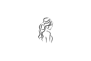 Line Art Woman Beauty Logo