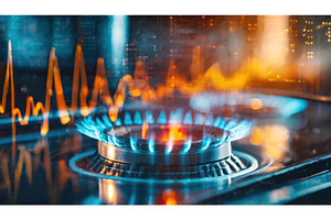 Flame on a gas stove with abstract, an Architecture Photo by Igor Tichonow