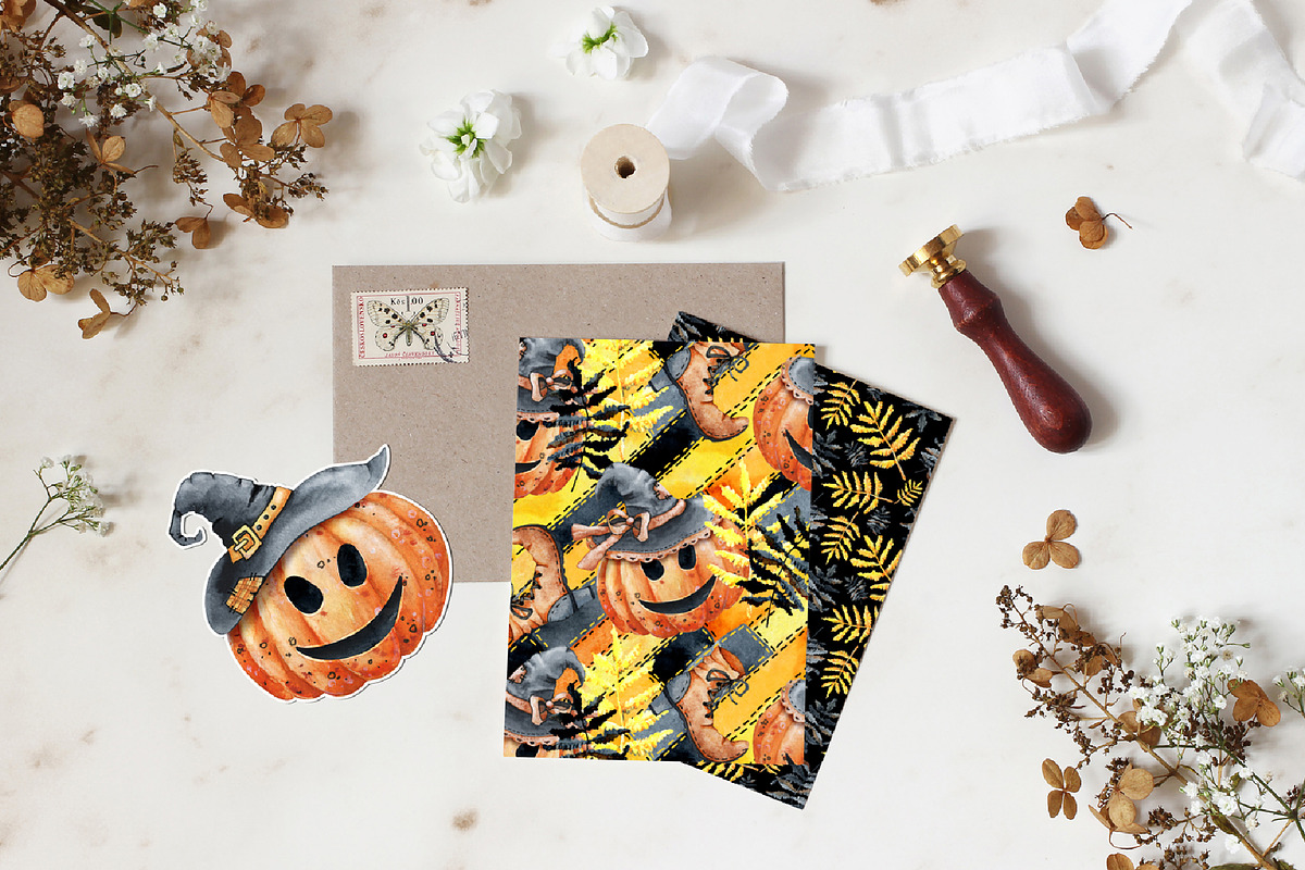 Happy Halloween digital paper set, a Pattern Graphic by Artmanata (Photo 6 of 10)