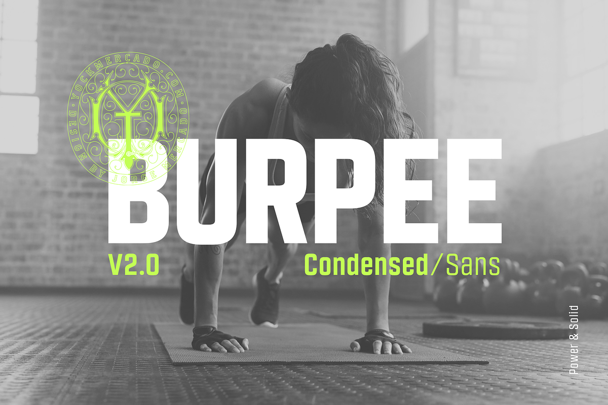 Burpee Sans Condensed Typeface