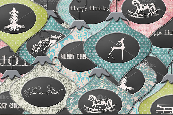 Holiday/Christmas Ornament Elements preview 3