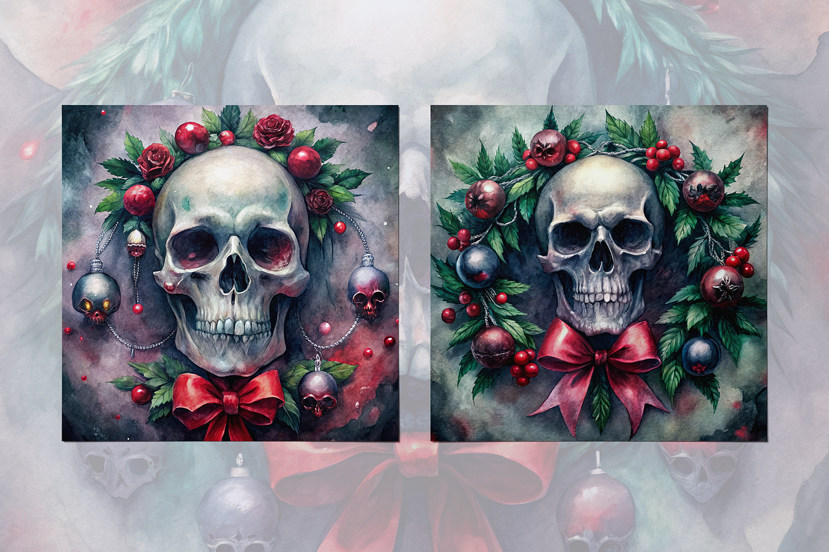 Gothic Christmas Wreaths, a Background Graphic by Curve Design (Photo 4 of 7)