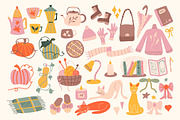 Cute cozy autumn graphics & patterns, a Seasonal Illustration by CapriceMeDesigns (Thumbnail 4 of 24)
