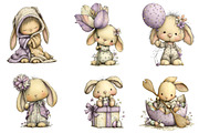 Baby Bunny Easter Clipart, an Illustration by CreationArt (Thumbnail 2 of 6)