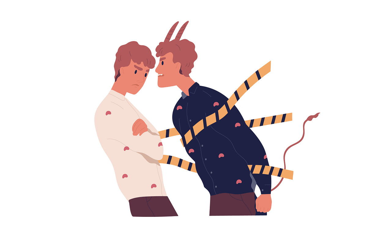 People with inner conflict concept, a Person Illustration by Good Studio (Photo 6 of 7)