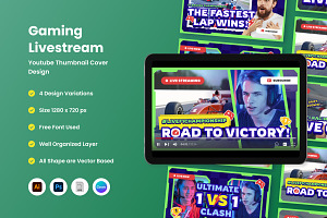 Gaming Thumbnail YouTube Livestream, a Social Media Template by twinstd