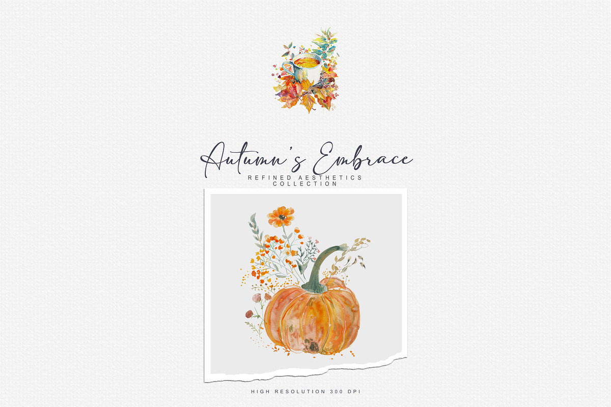 watercolor autumn scenery clipart, a Decorative Illustration by Patishop Art (Photo 4 of 10)