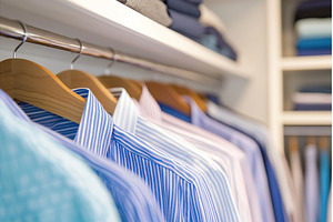 Neatly arranged striped dress shirts, a Beauty & Fashion Photo by Lermont51