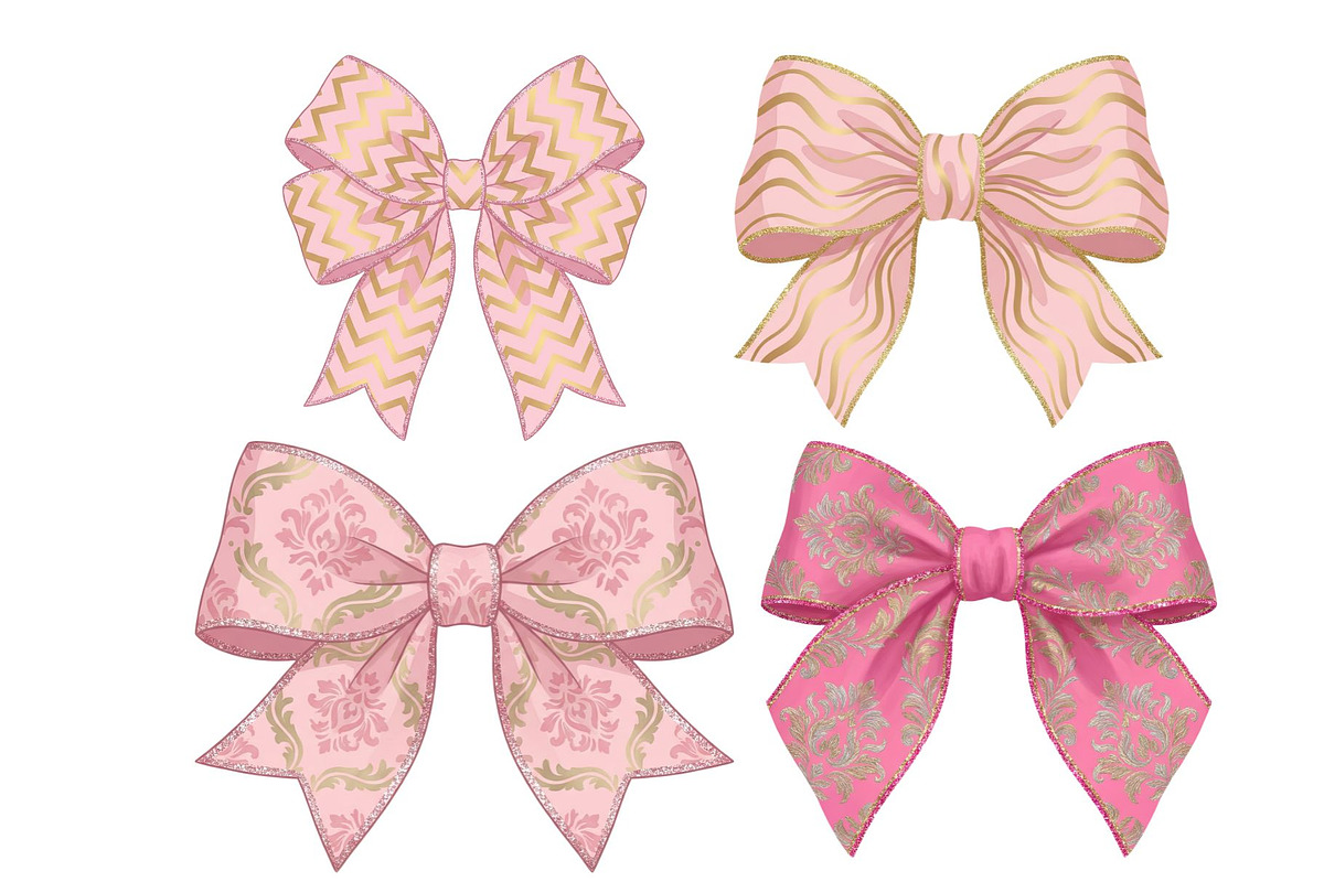 Pink Textured Bows Mega Bundle, a Decorative Illustration by Stellalunarts (Photo 7 of 7)