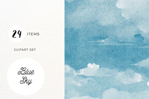 Blue Sky Watercolor Backgrounds