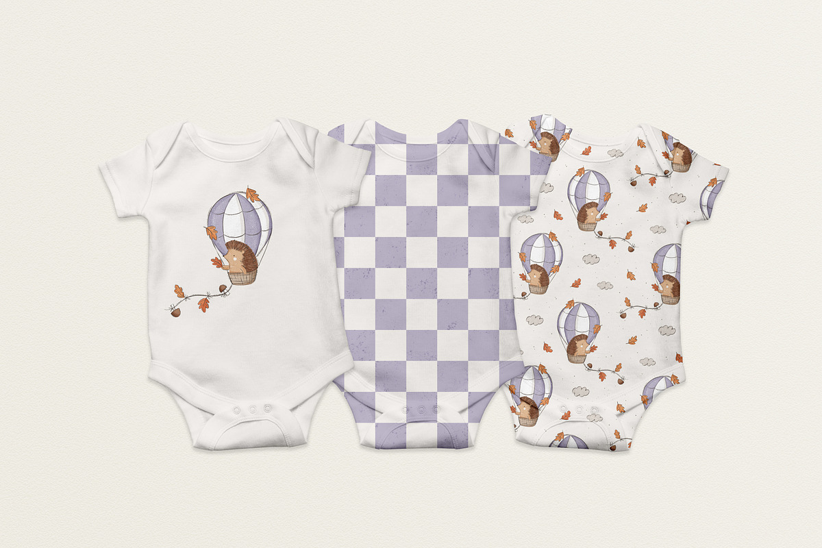 Hedgehog and air balloon, a Pattern Graphic by Olena Kuznietsova (Photo 8 of 10)