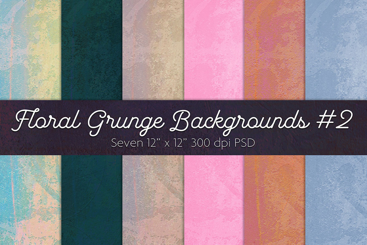 Floral Grunge Backgrounds #2, a Texture Graphic by The Thrill of Design (Photo 1 of 6)