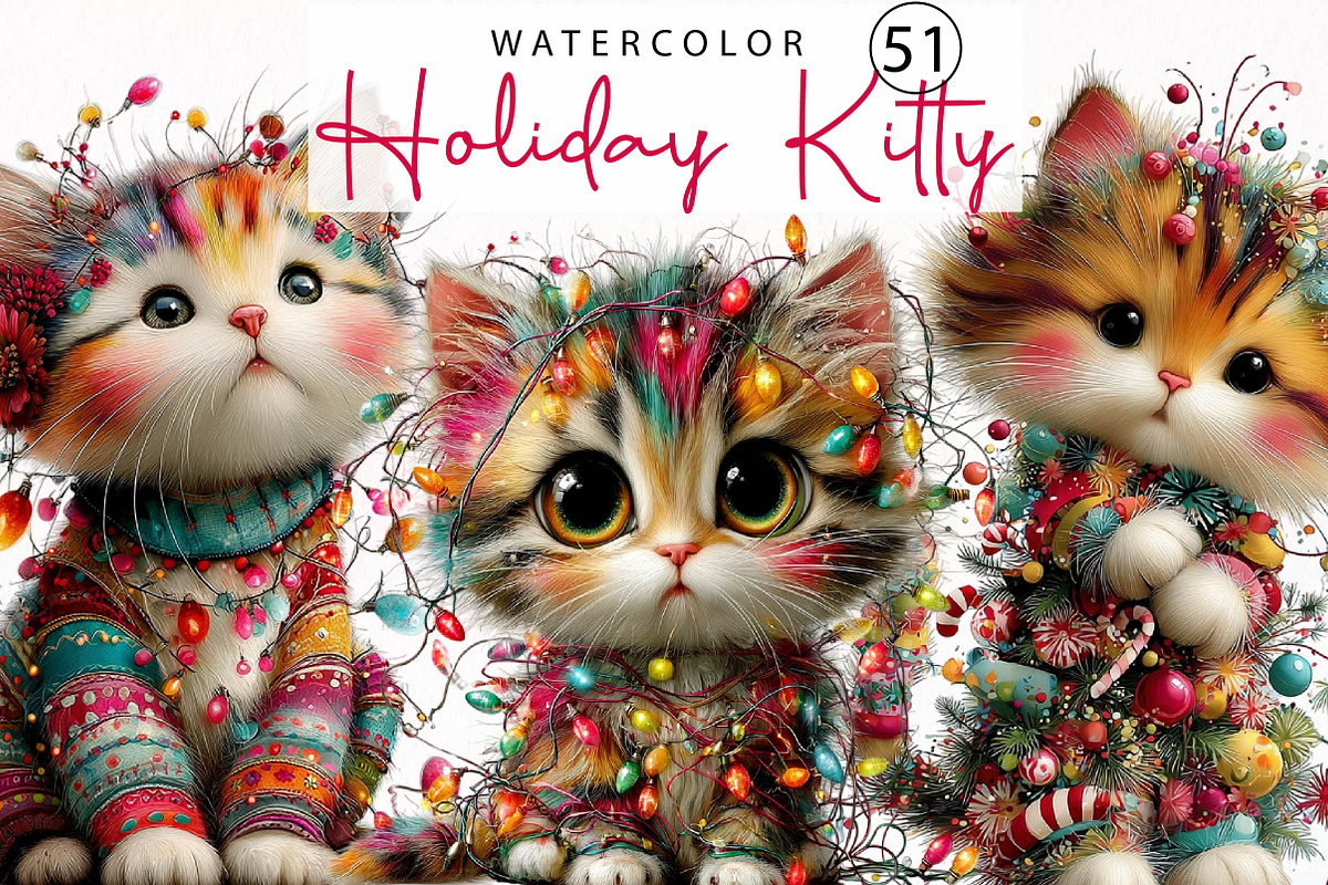Cute Holiday Kitty Whimsical PNG, a Seasonal Illustration by fashionaddict (Photo 1 of 6)