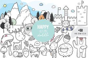 HAPPY Autumn Doodle vector