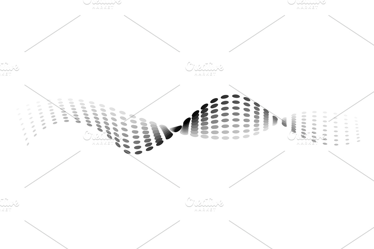 Dotted halftone waves. Flowing, an Illustration by Things for designers