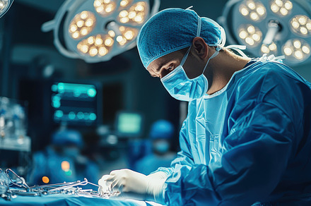 Surgeon operating in a brightly lit, a Background Photo by Pixeness