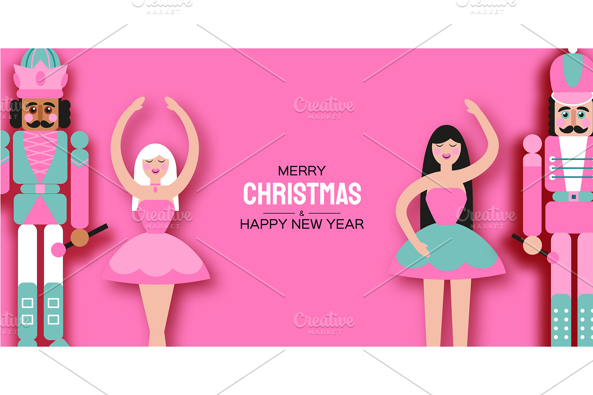 Pink Sugar Christmas Nutcracker and, an Object Graphic by Masherdraws