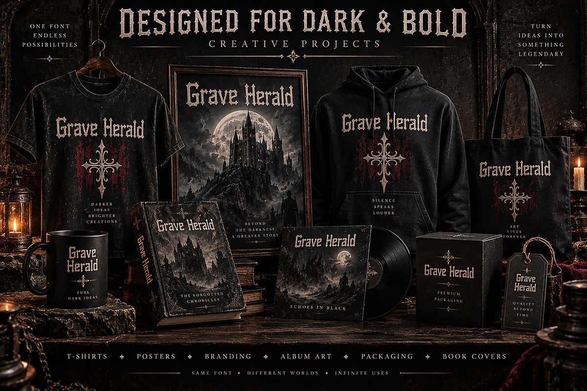 Grave Herald, a Blackletter Font by Wow Magic (Photo 2 of 5)