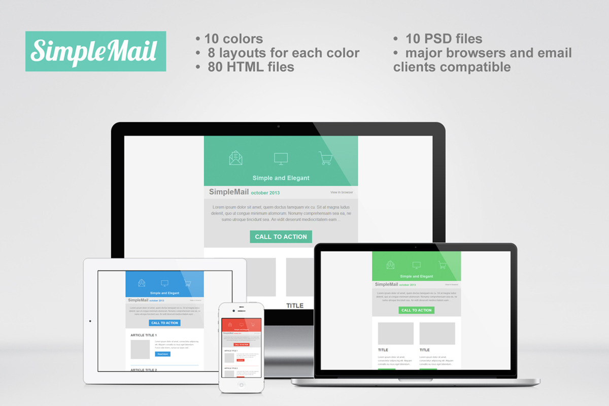 SimpleMail Email Newsletter, a Websites & App Template by Crazyleaf (Photo 1 of 5)