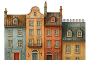 Watercolor European facades, a Decorative Illustration by happy brush (Thumbnail 2 of 3)