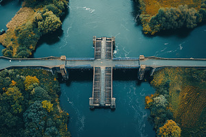 Elevated view of a drawbridge crossi, a Photo by Iftikhar Alam