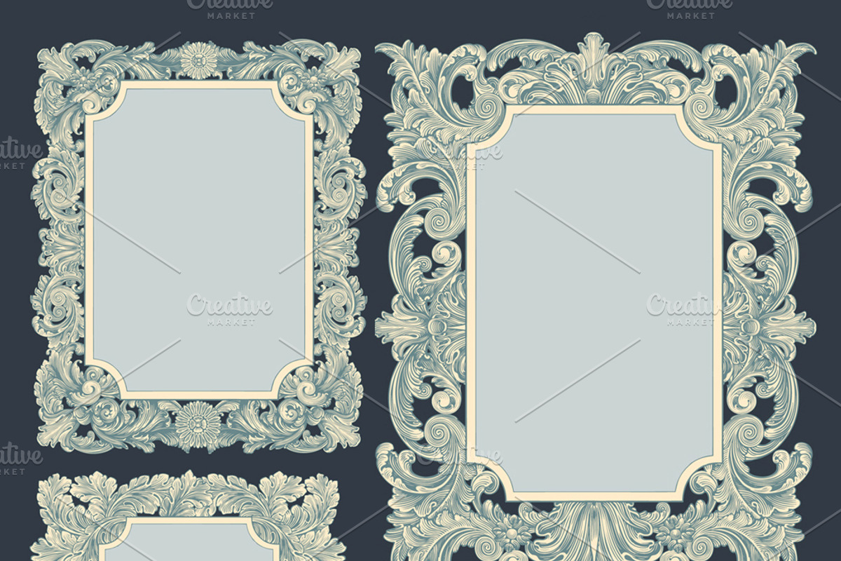 Collection vintage engraved frames., a Decorative Illustration by Vector Engraving (Photo 6 of 31)
