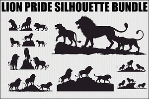 Wild Lion Vector Collection, an Illustration by hafijul