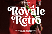 Royale Retro Whimsical Vintage Serif, a Sans Serif Font by Haps Space (Thumbnail 1 of 10)