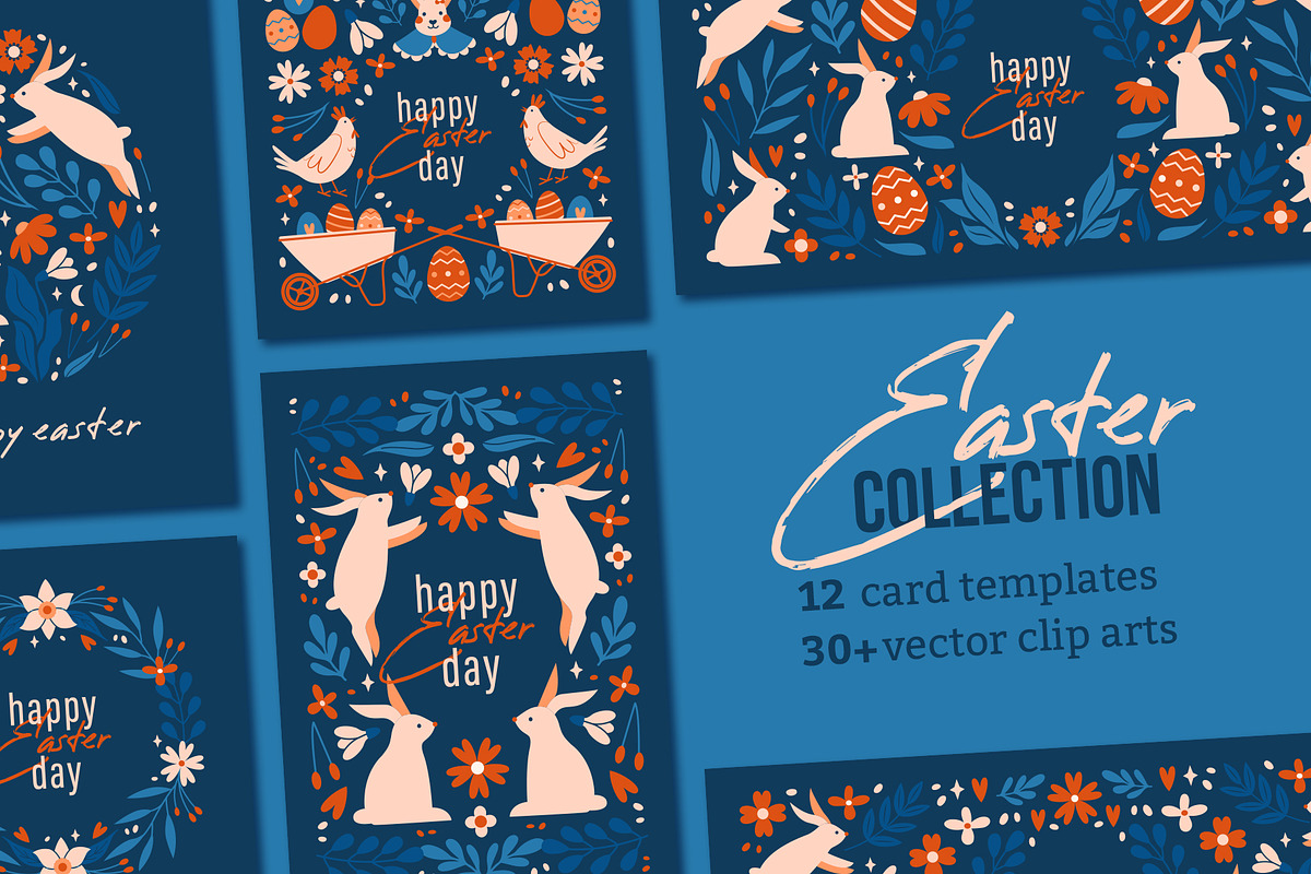 Happy Easter Day. Decorative Set., a Seasonal Illustration by Renberrry.Store (Photo 1 of 10)