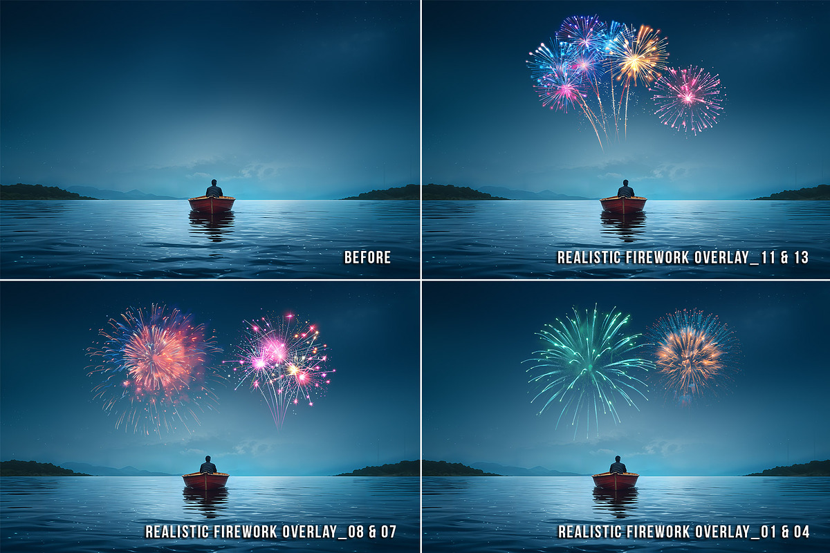 PNG fireworks photoshop overlays, a Layer Style Add-On by Walllow Creatives (Photo 2 of 6)