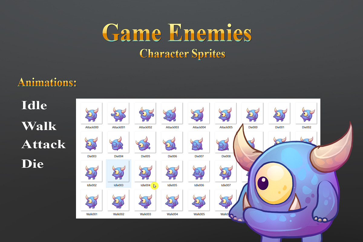 Game  Enemies Character Sprites, an Animal Illustration by DionArtworks (Photo 2 of 2)