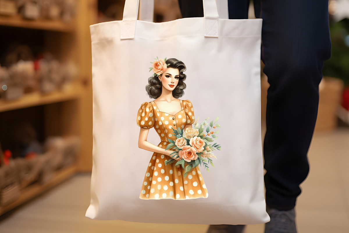 Amber Summer Vintage Woman Clipart, an Illustration by Rose Art (Photo 6 of 7)