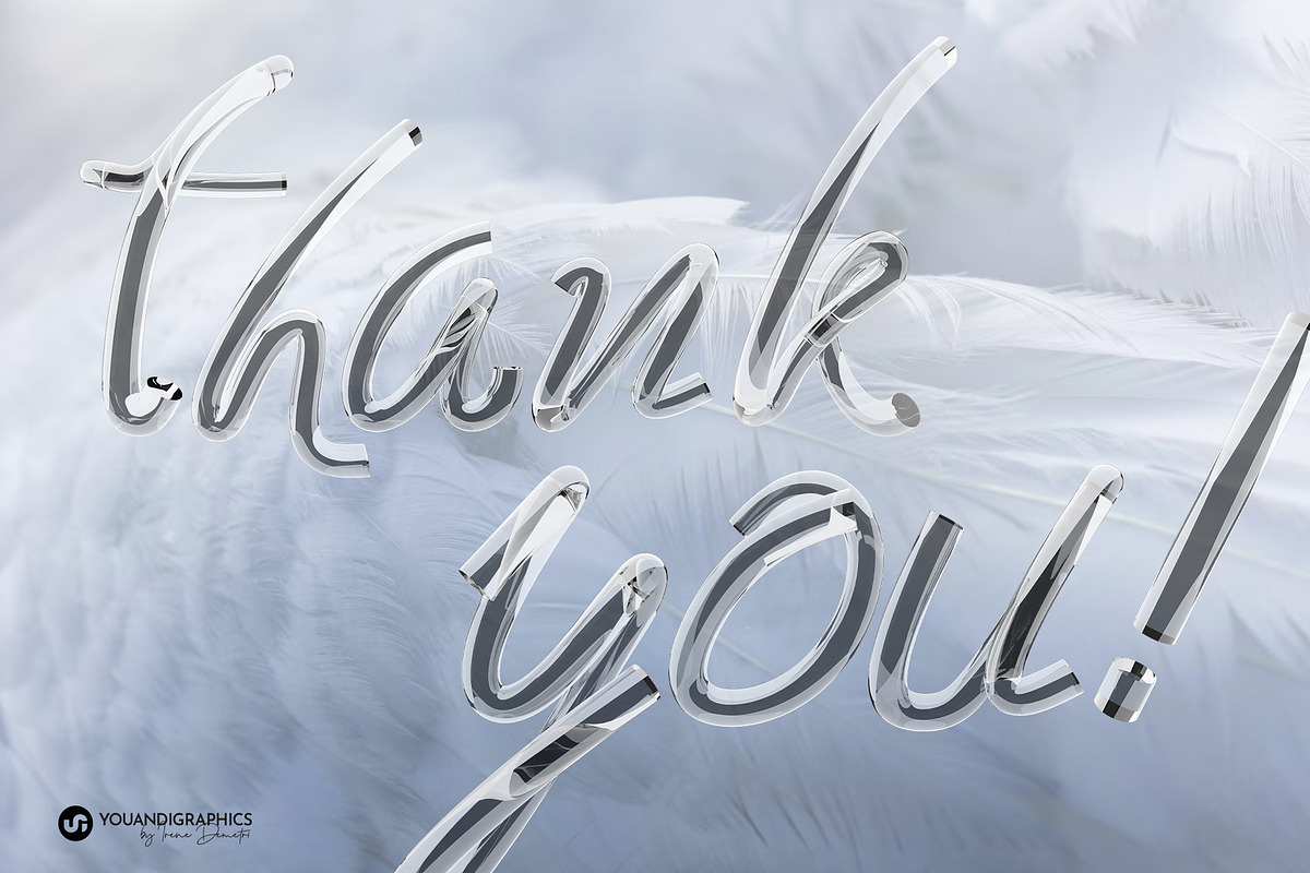 Glass 3D Lettering Set, a Graphic by Youandigraphics