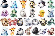 Animals Clipart Bundle 4 in 1, an Animal Illustration by InkyQueenArt (Thumbnail 8 of 9)