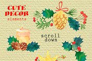 Watercolor Christmas clipart, a Decorative Illustration by ElectricMirror (Thumbnail 3 of 7)
