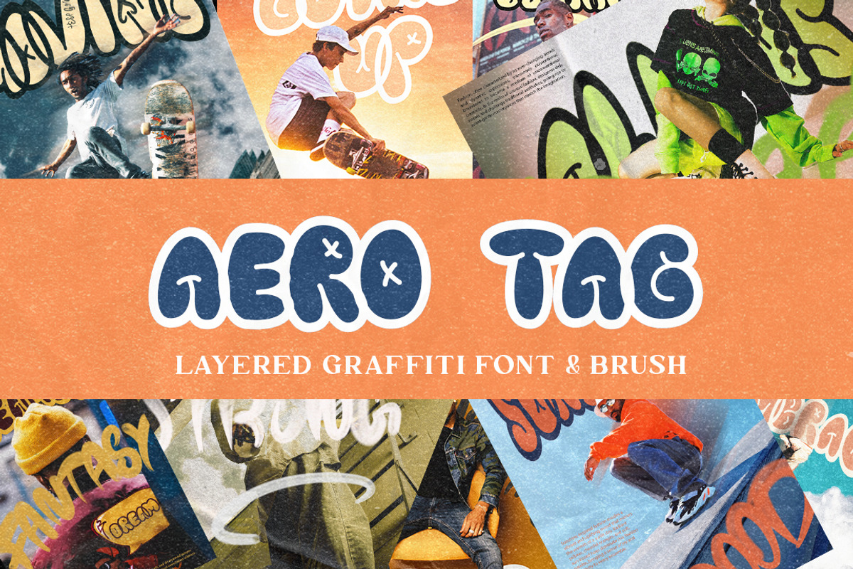 Aero Tag - Graffiti Font and Brushes, a Sans Serif Font by Angin Studio (Photo 1 of 16)