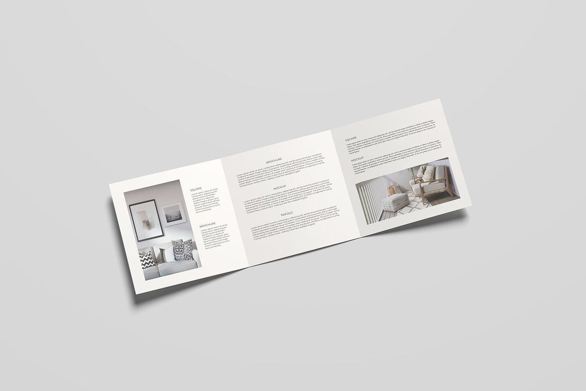 Square Trifold Brochure Mockup, an Advertising Mockup by Lxadesign (Photo 7 of 13)
