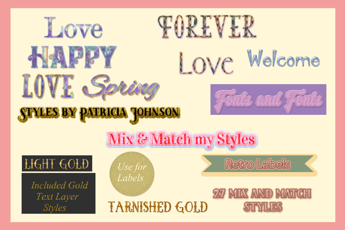 Gold Photoshop Text Styles, a Layer Style Add-On by MDD Designs (Photo 1 of 2)