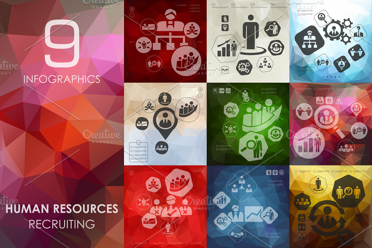 9 Human Resources infographics, a Presentation Template by Palau