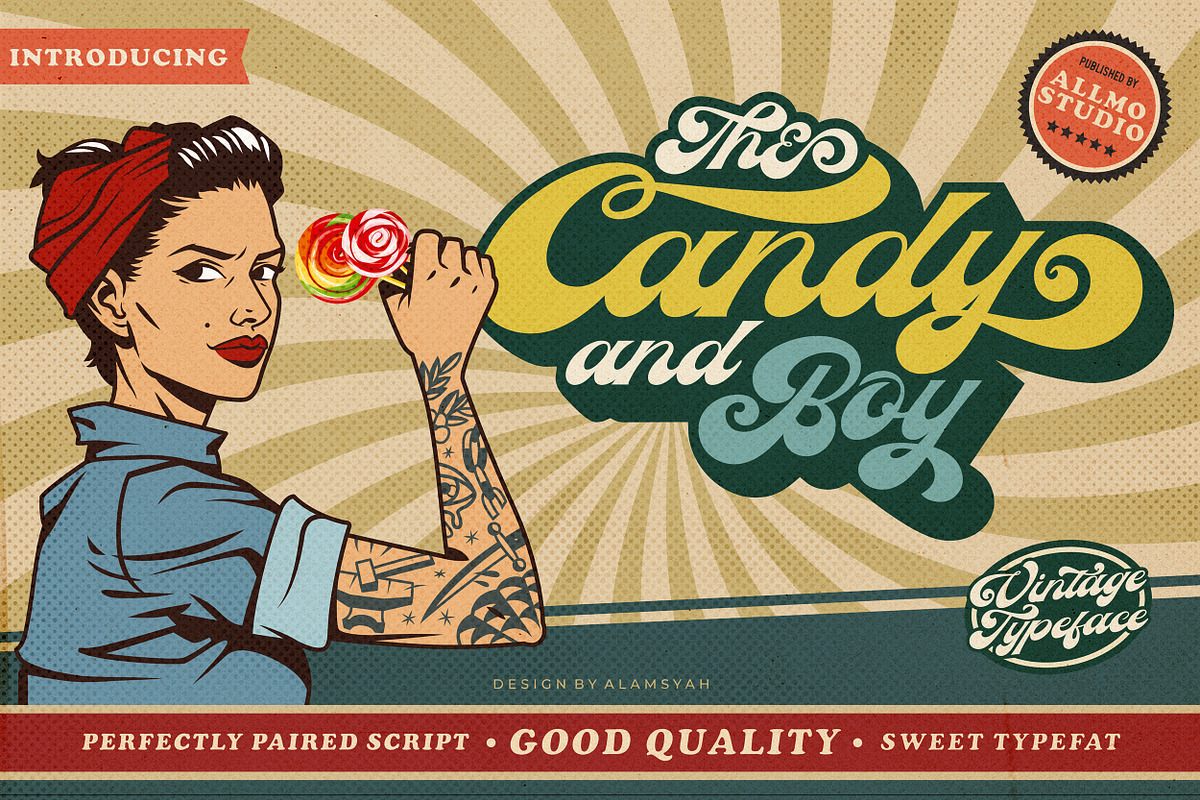 The Candy And Boy, a Serif Font by Allmostudio (Photo 1 of 13)