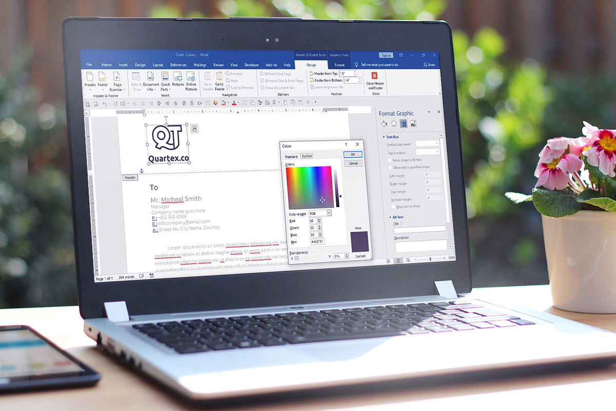 Letterhead Ms Word Google Docs Pages, a Stationery Template by Tbunny (Photo 5 of 5)