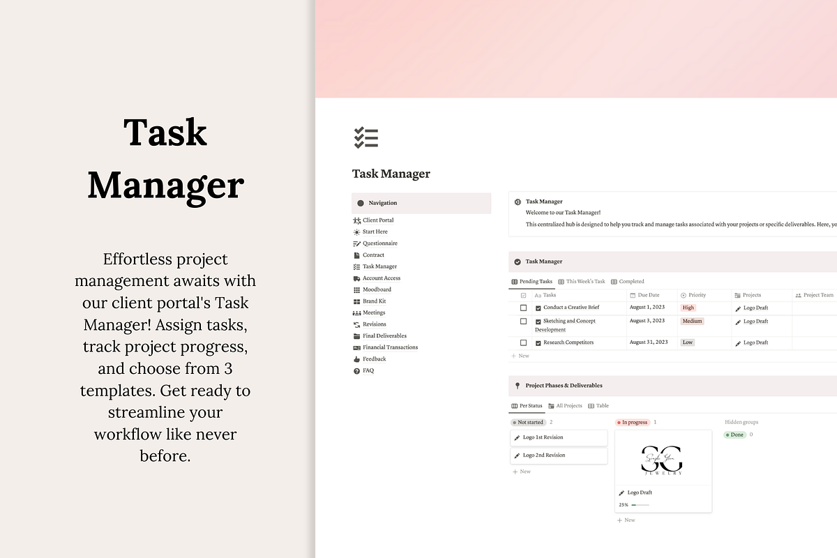 Client Portal, Project Management, a Presentation Template by Planner 2 Success (Photo 7 of 10)