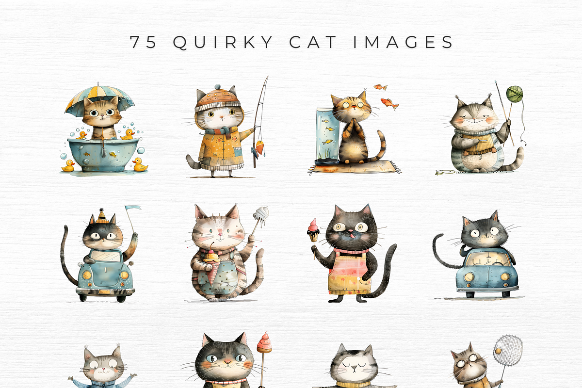 Quirky Cats Vol 2, an Animal Illustration by EllyandLima (Photo 5 of 10)