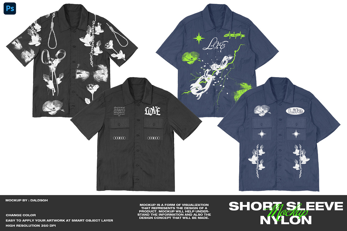 Short Sleeve Nylon - Mockup, a Shirt Mockup by DaldSgh (Photo 1 of 12)