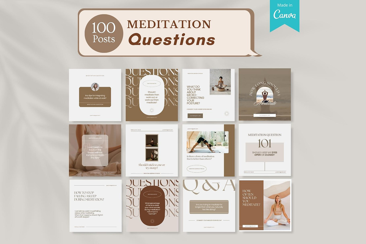 Meditation Canva Templates, a Social Media Template by Viral Content Design (Photo 4 of 15)