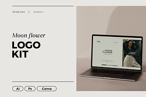 MoonFlower Logo Kit - Ai, Psd, Canva